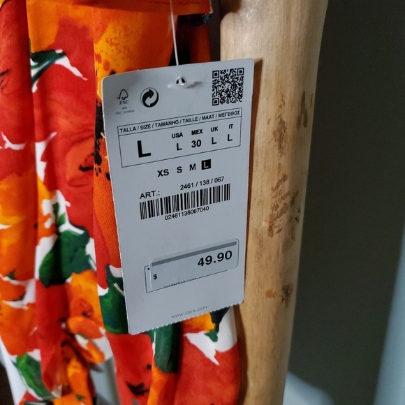 NWT Zara floral top size L - Picture 5 of 7